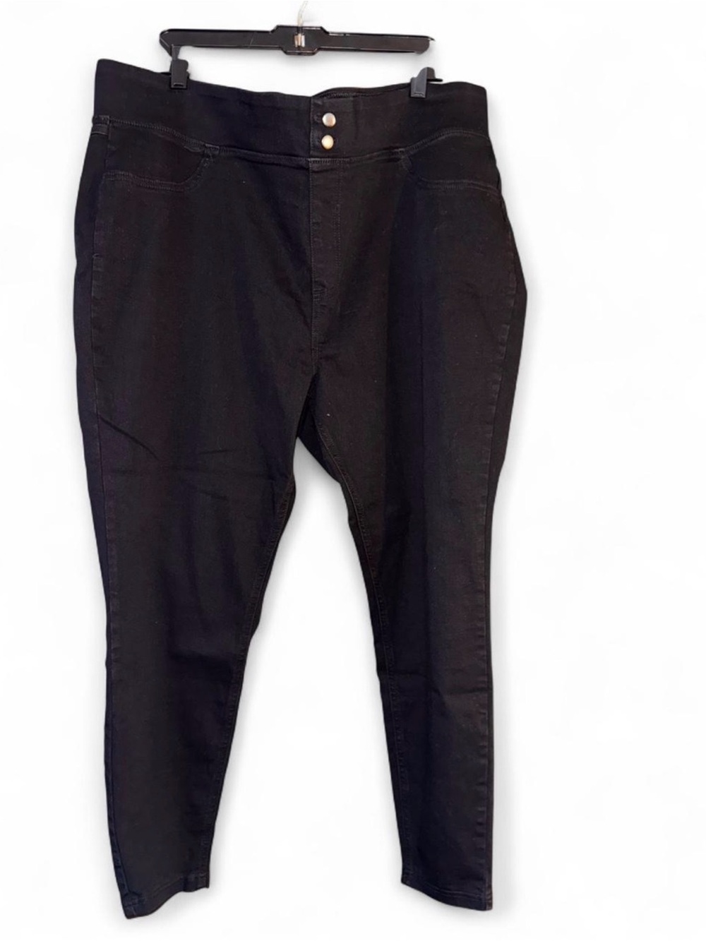 Terra & Sky Black High-Rise Skinny Jeans with Double-Button Waist